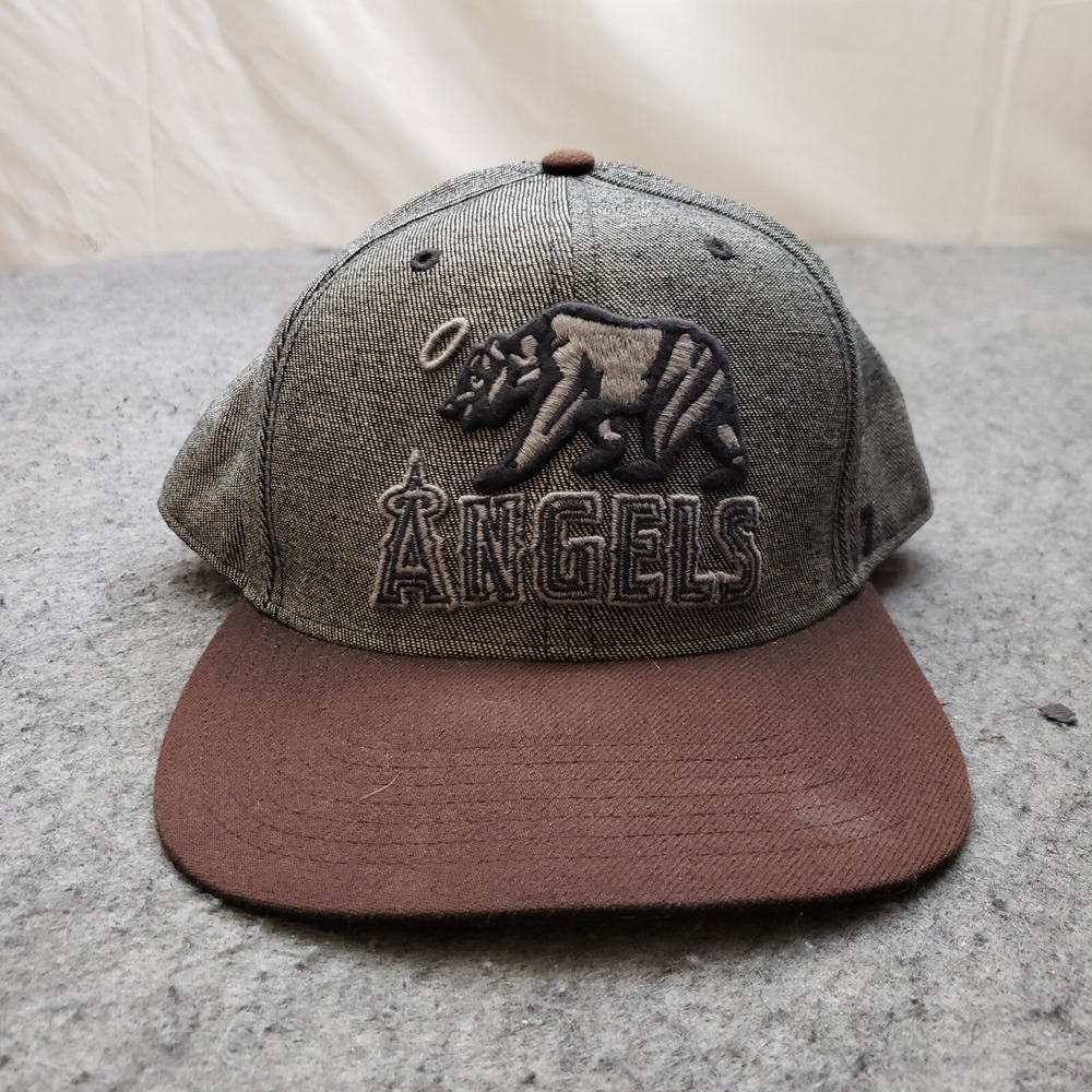 Los Angeles Angels Hat Cap Adult Snapback Gray Brown California Bear Baseball *